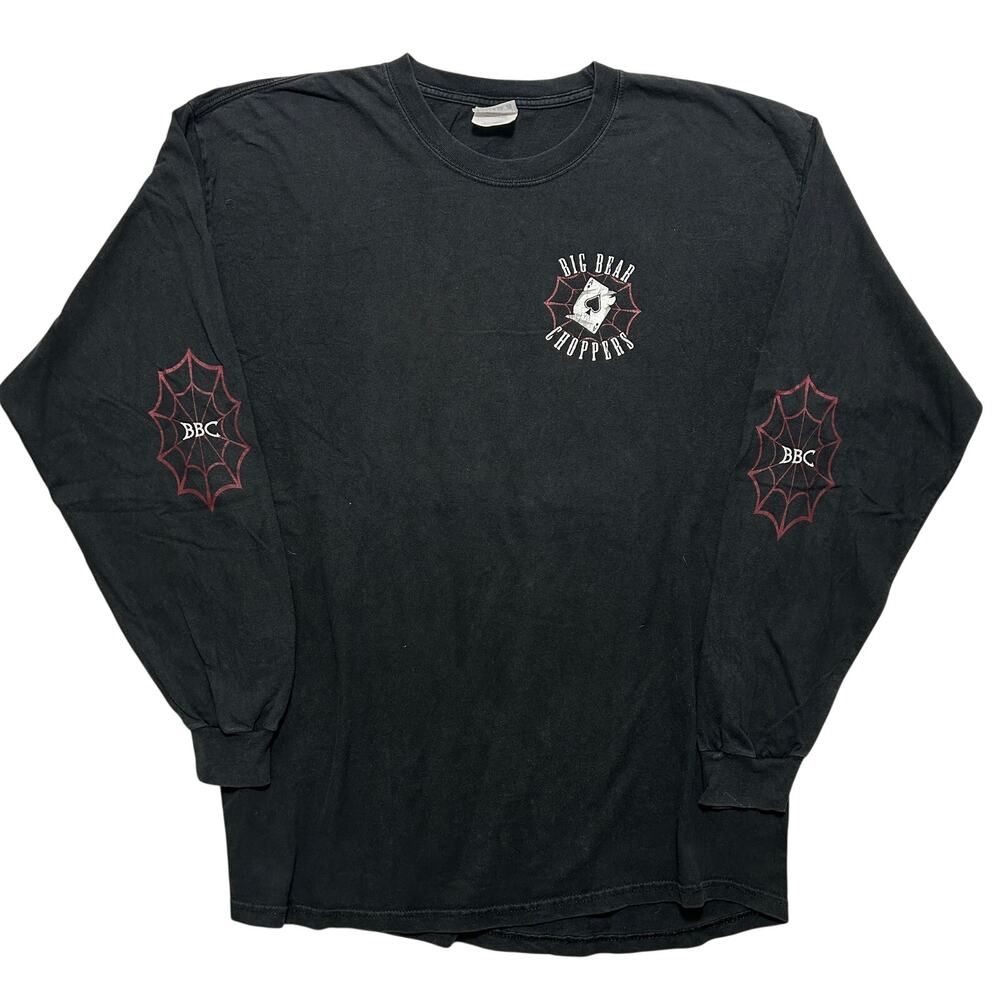 VTG 90s Big Bear Choppers Spider Web Hit Long Sleeve T-Shirt Men’s XL Black